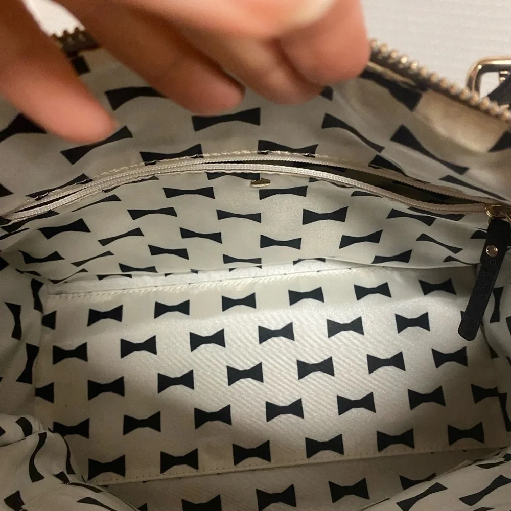 kate spade Gray and Black Sophisticated Leather Bedford Satchel